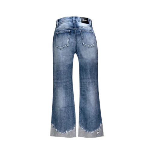 Faded Imitation Denim Trousers