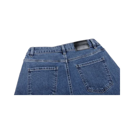 Long Ribbon Denim Shorts