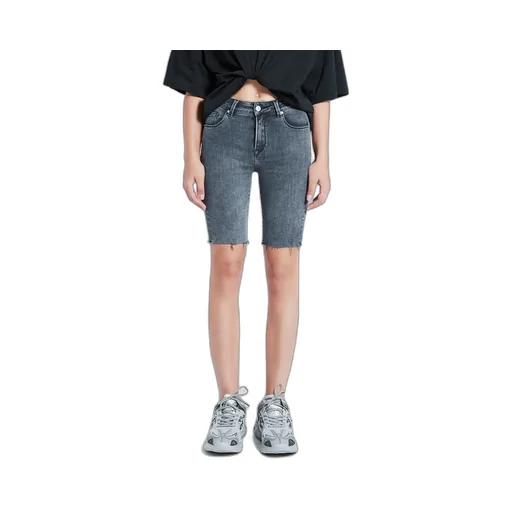 Trim Rough Rimmed Riding Denim Shorts