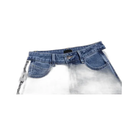 Long Ribbon Denim Shorts