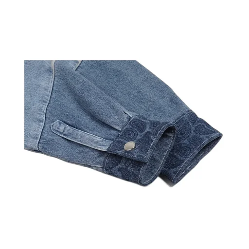 Stitched Long-Sleeved Denim Shirt
