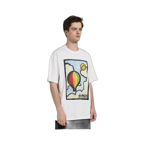 Hot Air Balloon Oil Painting Short-Sleeved T-Shirt