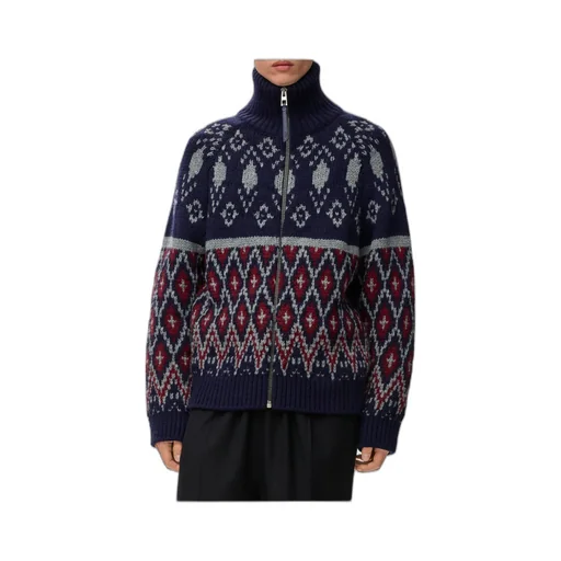 Geometric Jacquard Cardigan