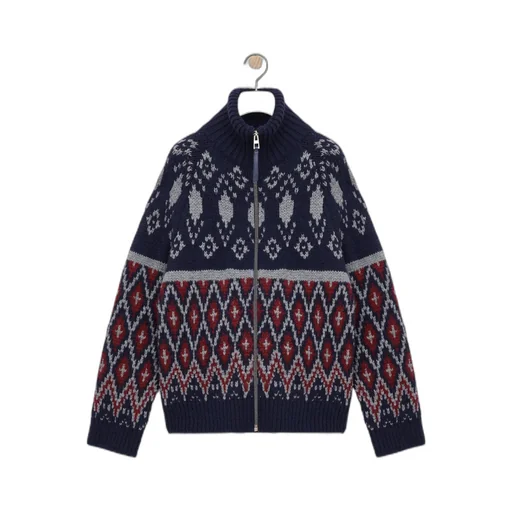 Geometric Jacquard Cardigan