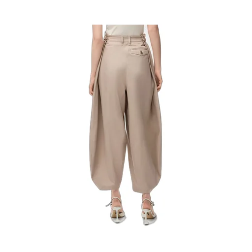 Draped Trousers In Cotton And Silk