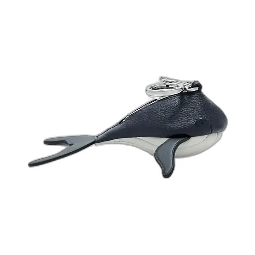 Classic Cowhide Leather Whale Charm