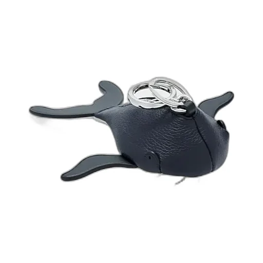 Classic Cowhide Leather Whale Charm