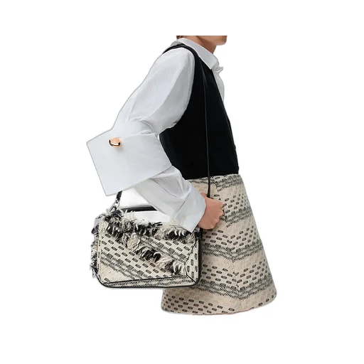 Small Woven Puzzle Shoulder Bag