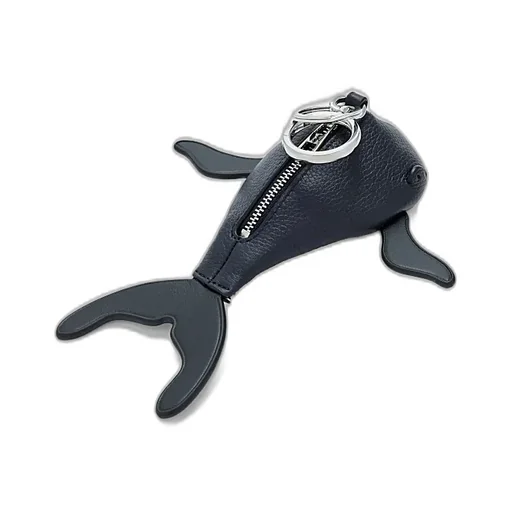 Classic Cowhide Leather Whale Charm