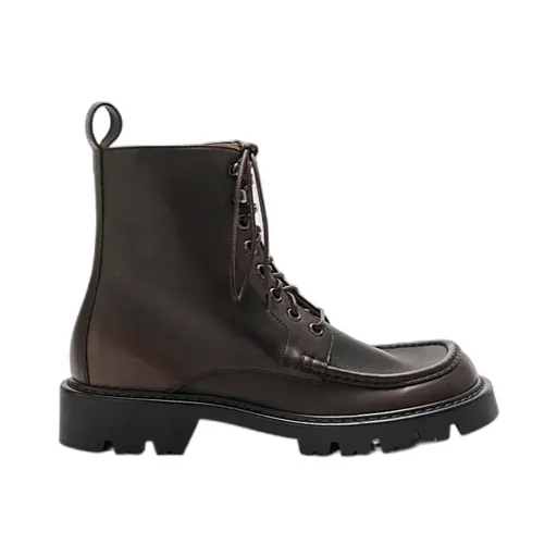Sierra Combat Ankle Boot In Brushed-Off Calfskin