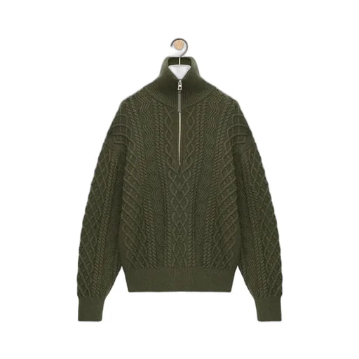 Zip-Up Sweater In Wool