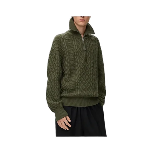 Zip-Up Sweater In Wool