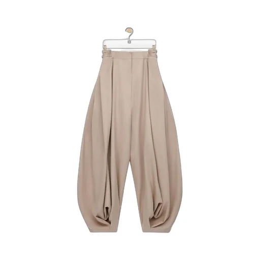 Draped Trousers In Cotton And Silk