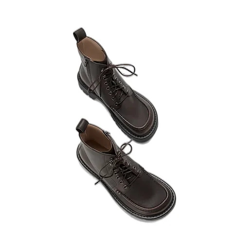 Sierra Combat Ankle Boot In Brushed-Off Calfskin