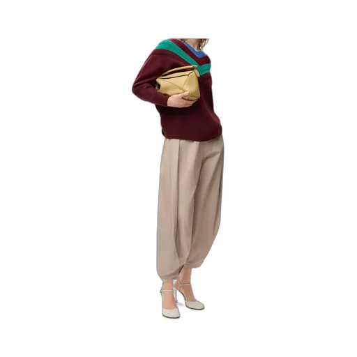 Draped Trousers In Cotton And Silk