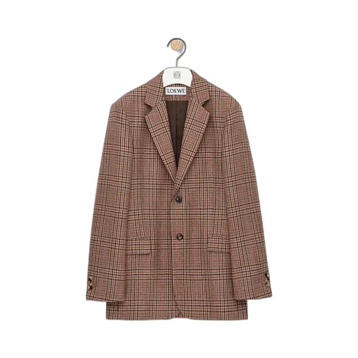 Single-Breasted Checked Jacket