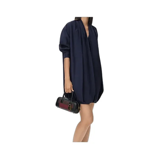 Pinstripe Draped Dress