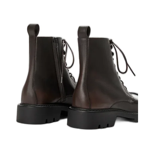Sierra Combat Ankle Boot In Brushed-Off Calfskin