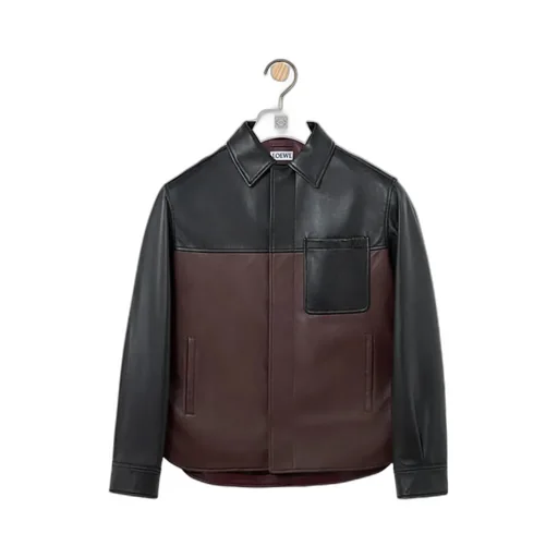 Long-Sleeved Leather Jacket