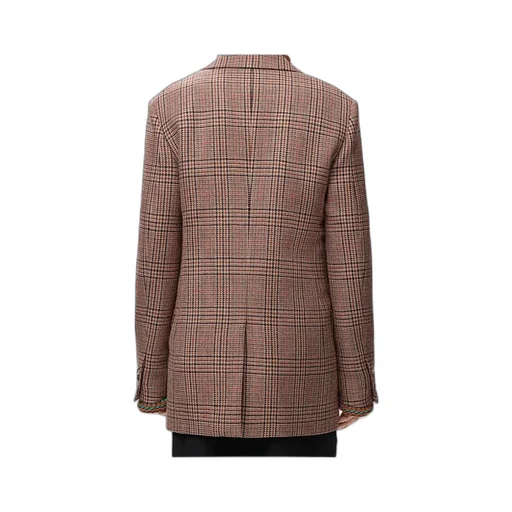 Single-Breasted Checked Jacket