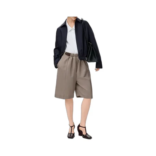 Pressed Crease Belted Shorts
