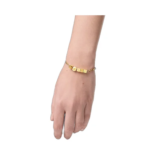 Pebble Cube Bracelet In Sterling Silver