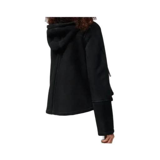 Shearling Zip-Up Hooded Jacket