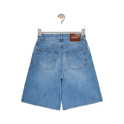 Anagram Frayed Denim Shorts