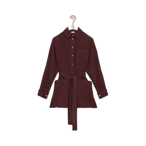 Belted Pocket Shirt Top