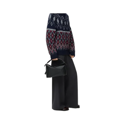 Mid Waist Gabardine Trousers