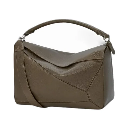 Large Puzzle Leather Tote Bag