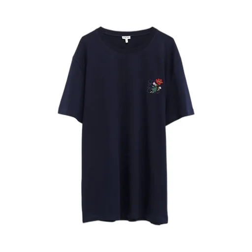 Floral-Embroidered T-Shirt