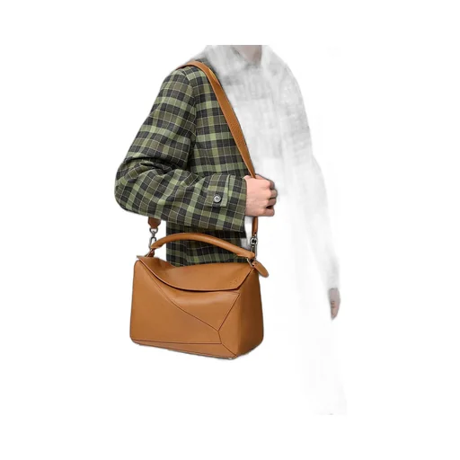 Large Puzzle Leather Tote Bag