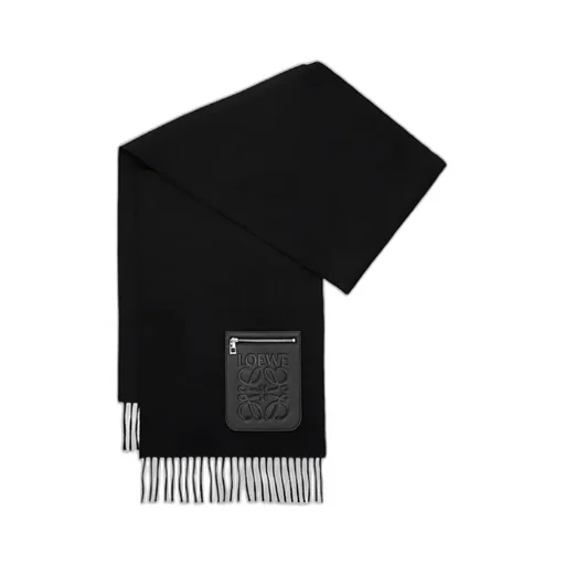 Logo-Patch Fringed Scarf