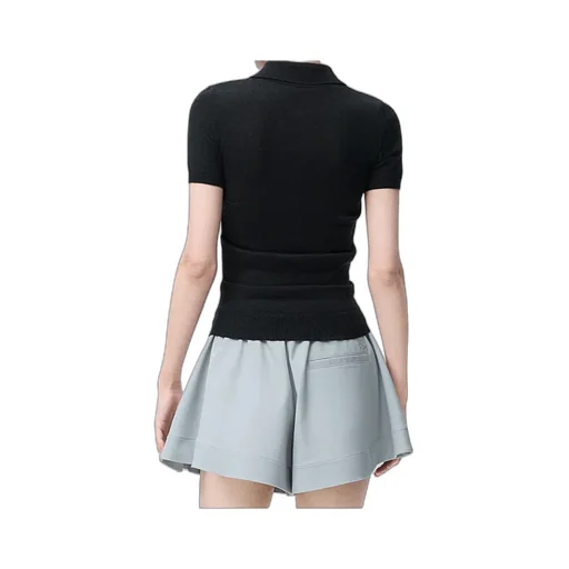 Short-Sleeved Polo Sweater
