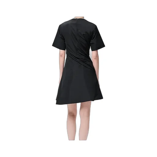 Draped Short-Sleeved Dress