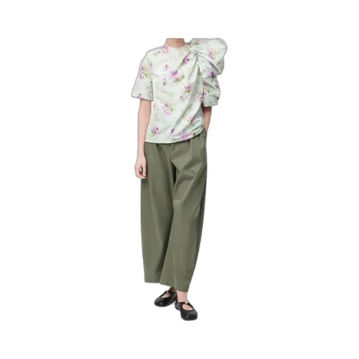 Barrel Trousers In Cotton And Silk