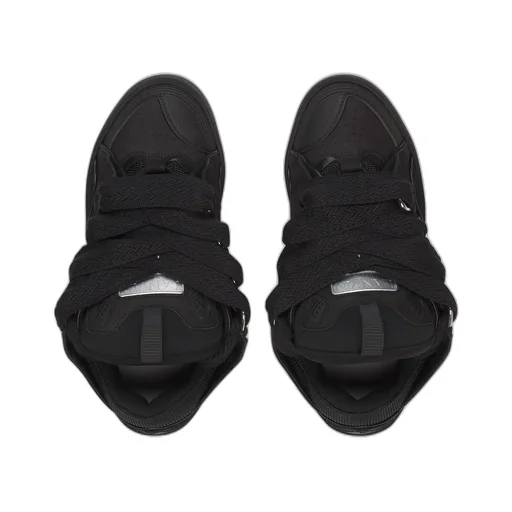 Curb Round Toe Lace-Up Sneakers