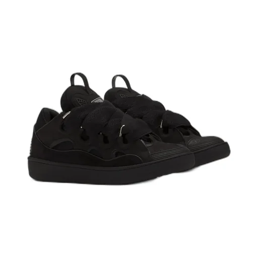 Curb Round Toe Lace-Up Sneakers