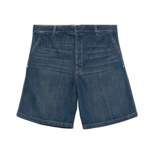 Logo Patch Denim Shorts