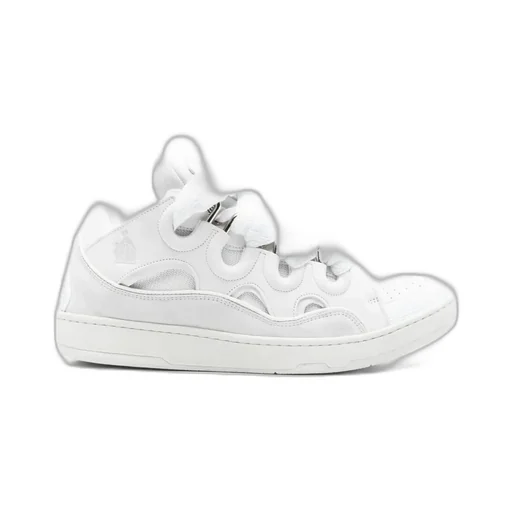 Curb Round Toe Lace-Up Sneakers