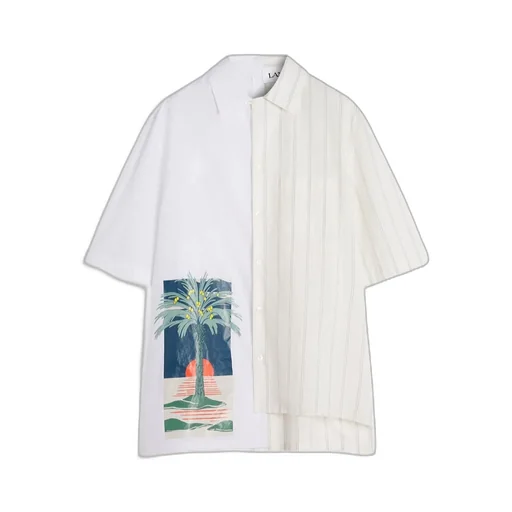 Graphic Printed Panelled Shirt