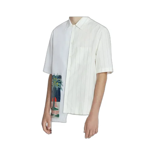 Graphic Printed Panelled Shirt