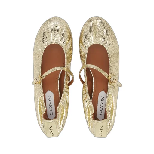 Logo-Tag Cracked Ballerinas