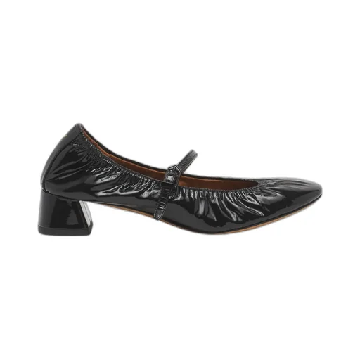 Wedge-Heel Buckle-Strap Ballerinas