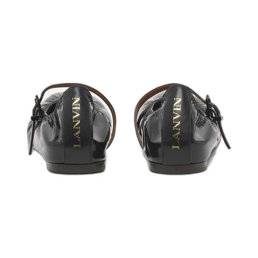 Mary Jane Glossy Buckle-Strap Ballet Flats