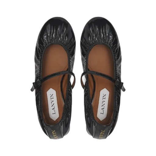 Wedge-Heel Buckle-Strap Ballerinas