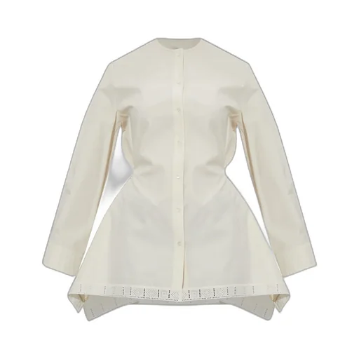Handkerchief Hem Collarless Blouse