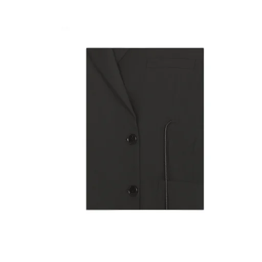 Drawstring Waist Buttoned Blazer