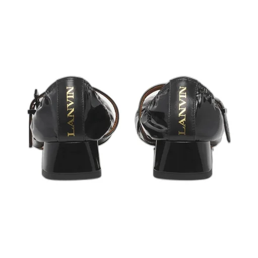Wedge-Heel Buckle-Strap Ballerinas